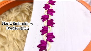 Embroidery sides bored stitch 🪡🧶//Side border stitch 