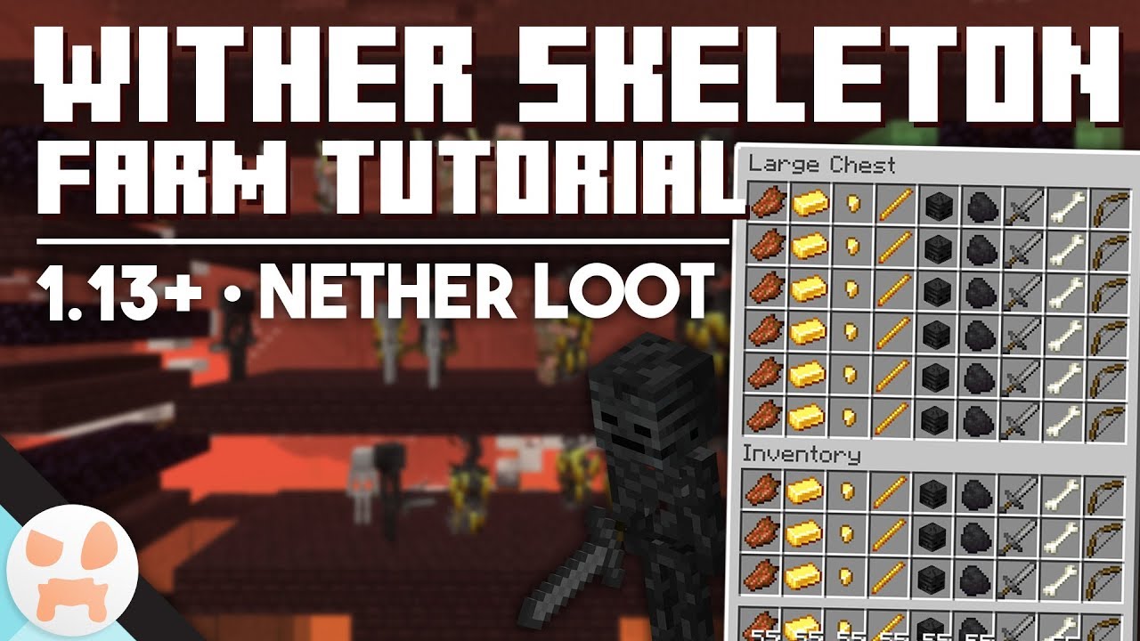 1.13+ WITHER SKELETON FARM TUTORIAL | Nether Fortress Loot, Wither