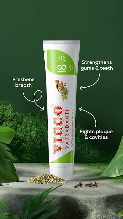 Time to switch to the herbal side with Vicco Vajradanti Saunf Tooth Paste!🍃