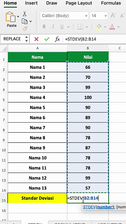 cara menghitung standar deviasi di excel #excel #exceltips #exceltutorial