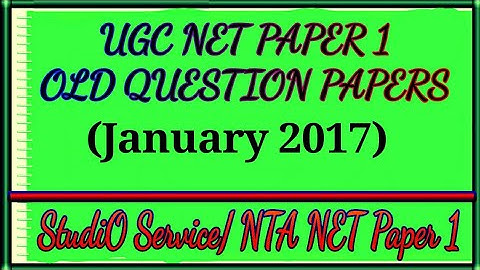 UGC NET January 2017