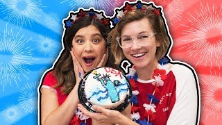 Cake Art Challenge with Magic Spell Book! (4th of July Cake Challenge!)