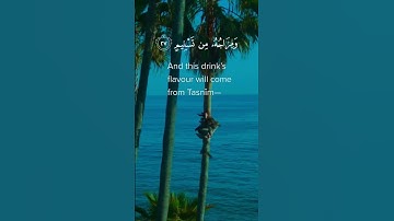 ﴿ وَمِزَاجُهُ مِن تَسْنِيمٍ عَيْنًا يَشْرَبُ بِهَا الْمُقَرَّبُونَ﴾ 28]سورة المطففين: 27]