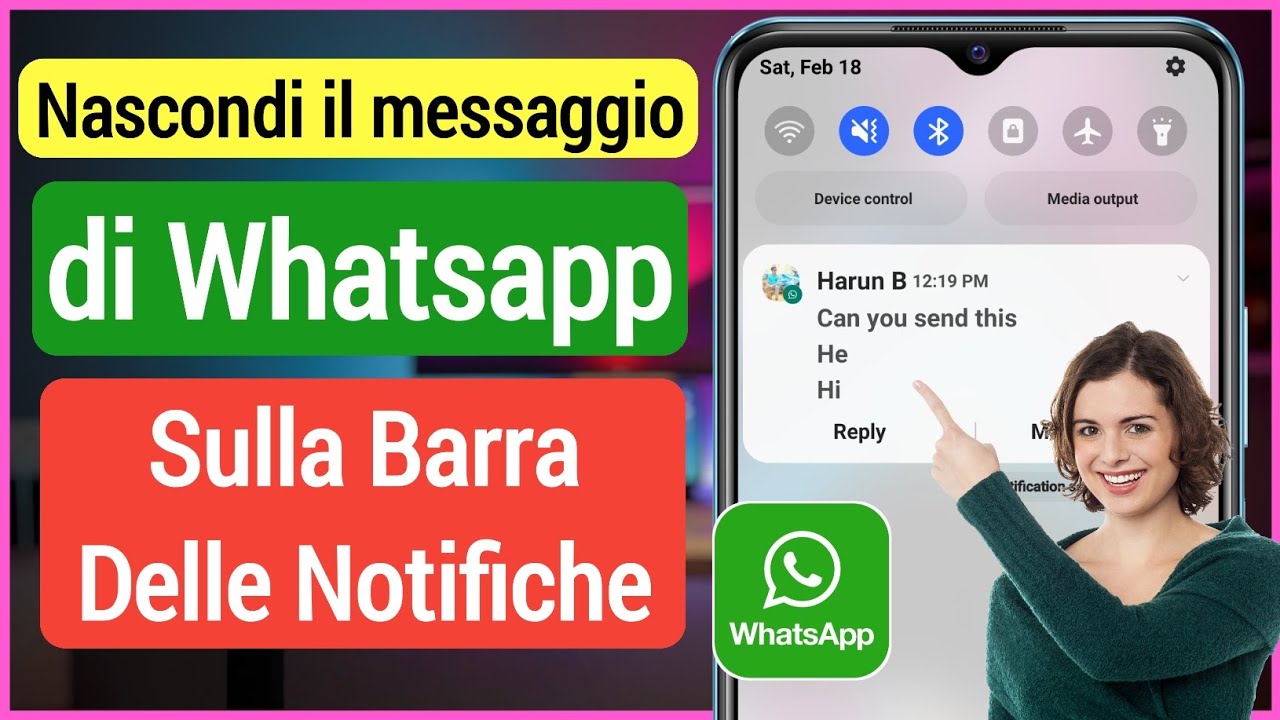 Come nascondere il contenuto dei messaggi di Whatsapp nella barra delle