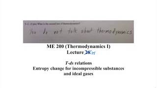 Thermodynamics I - The Tds Equations