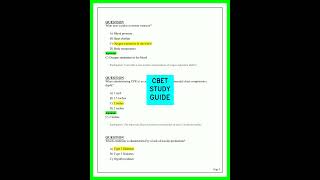 CBET STUDY GUIDE 2026 UPDATED PRACTICE QUESTIONS AND ANSWERS FOR CERTIFICATION EXAM REVIEW 2026 EX