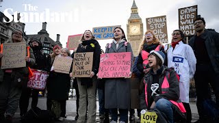 Extinction Rebellion and Just Stop Oil protest against Offshore Petroleum Licensing Bill