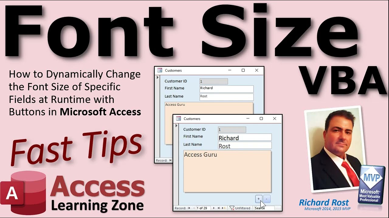 How To Change The Font Size Of Specific Fields At Runtime With Buttons 
