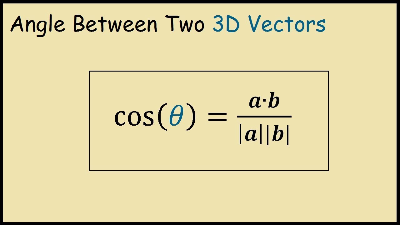 How To Find The Angle Between Two 3D Vectors