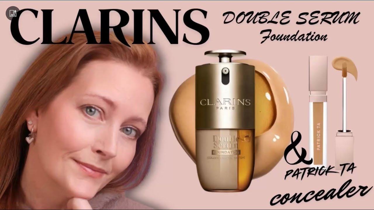 Clarins DOUBLE SERUM Foundation & PATRICK TA Major Skin Soft Blur Brightening Concealer