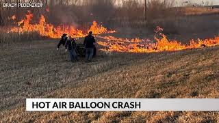 Video shows Hot air balloon crashing into powerline near Highway 63  south of Rochester