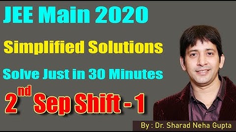 JEE MAIN-2020 Math paper solutions 2-Sep shift-1 | JEE 2020 cutoff marks| JEE Paper Difficulty Level