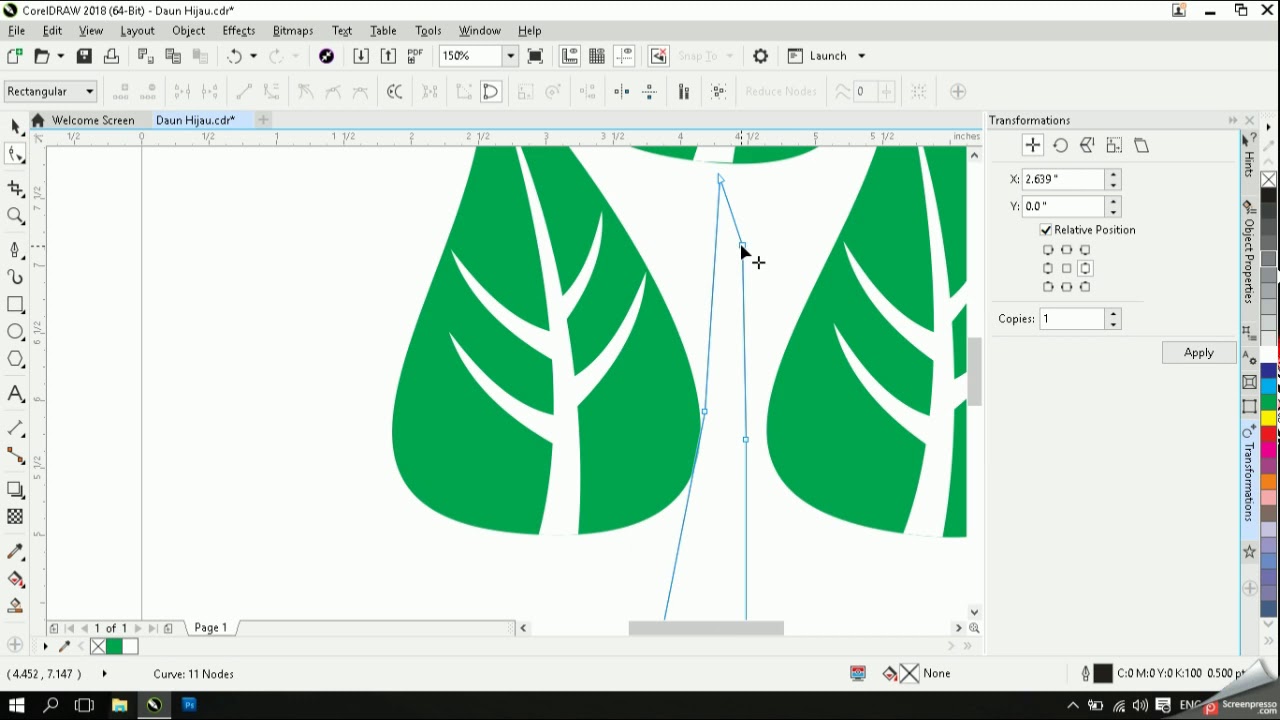  Cara  Menggambar  Daun  dengan coreldraw eps 10 YouTube