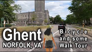 The Beautiful Neighborhood of Ghent Norfolk, Virginia  Bicycle Tour and Walk Tour  4K