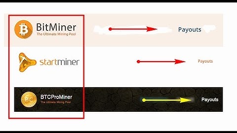 Payouts menu | Same result with | Bitminer | Startminer | Btcprominer