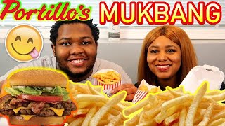 DOUBLE BACON BURGER & CHEESE FRIES | PORTILLO'S | CHICAGO FOOD MUKBANG