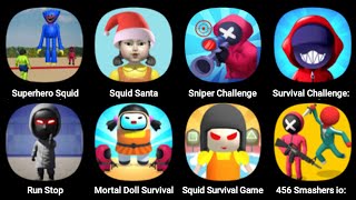Super Hero Squid, Squid Santa, Sniper Challenge, Survival Challenge, Squid Survival, 456 Smashers io screenshot 5