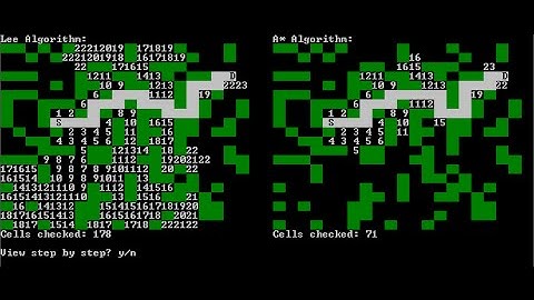 Lee algorithm vs. A* algorithm