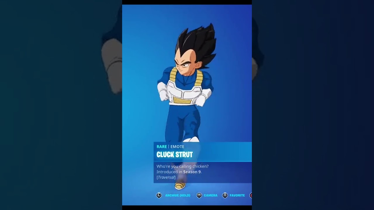 CLUCK STRUT - VEGETA SKIN Showcase with All Fortnite Dances & Emotes! (Fortnite x Dragon Ball)