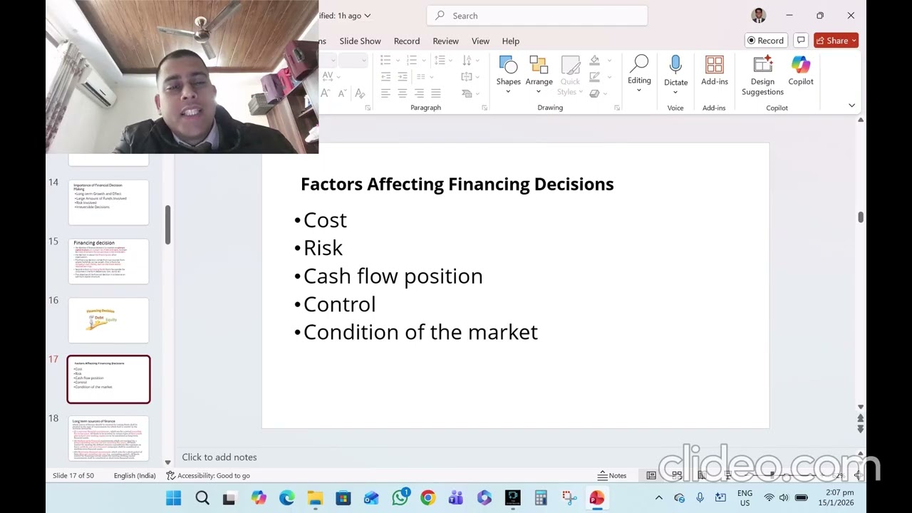 Measures of financial performance and Sources of Business Finance and