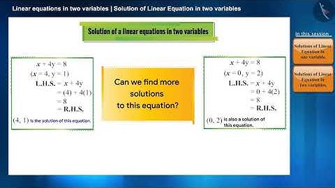 Solution of a linear equation in two variables | Part 1/3 | English | Class 9