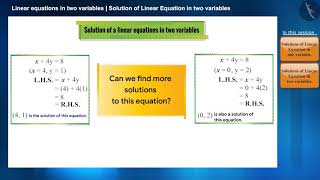 Solution of a linear equation in two variables | Part 1/3 | English | Class 9