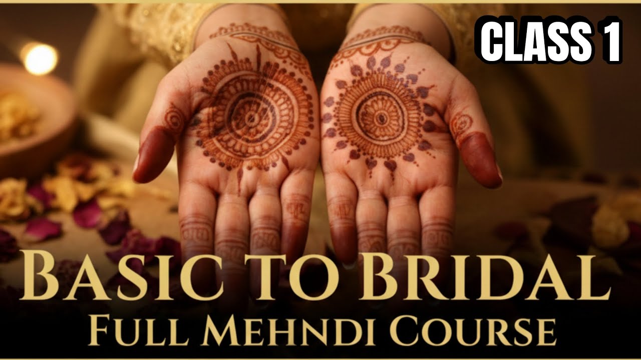 Basic to Bridal Free Mehndi Course || Class 1 Different types of line's 🌿