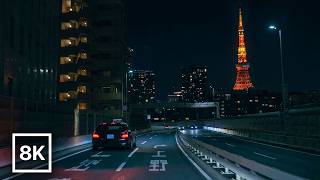 Tokyo Expressway Night Drive 🇯🇵 / 8K 60fps HDR / Soft Lofi Beats