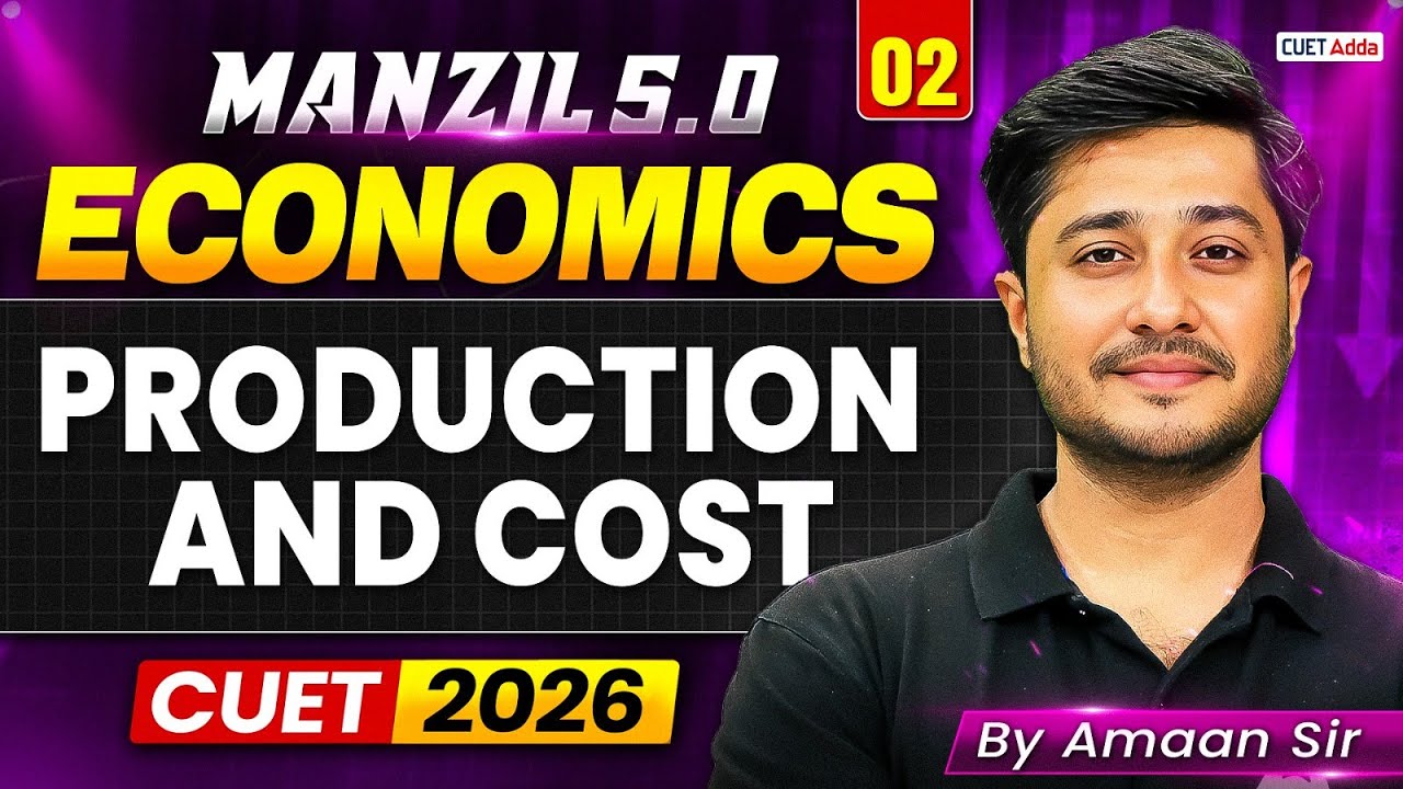 CUET 2026 Economics | Production and Cost in One Shot | Manzil 5.0