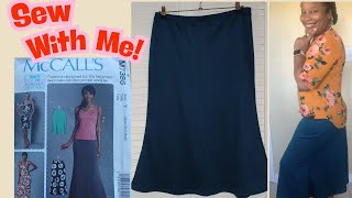 Sew With Me: MCCALL'S 7386 | easy skirt | learn to sew