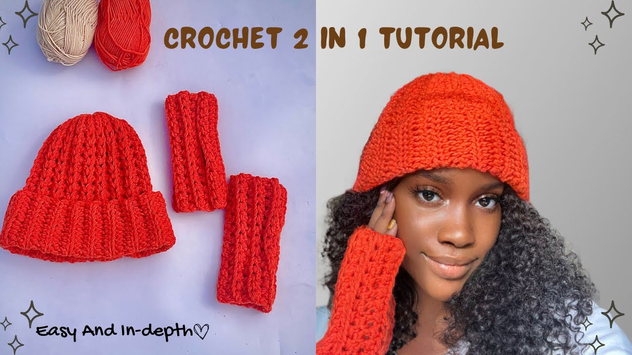 Nyc Artisan Red Crochet Hat and Gloves Set Easy Crochet Hat and Gloves Set for Beginners - Part 1  main image 4