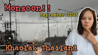 Monsoon | Heavy rain, flooding | Road damage , KhaoLak Thailand 🇹🇭