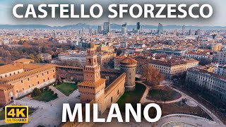 Castello Sforzesco Milano 2023 by Drone  🇮🇹 - [4K]  Visit Milano. Italy, Lombardia. Milano skyline