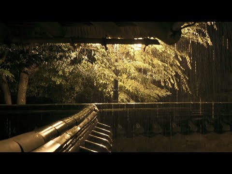 [Rain Sounds] 영주 무섬마을 처마밑에서 듣는 조용한 밤의 아름다운 빗소리. 천둥소리