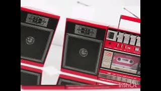 A vintage National - CW 50 Tape Recorder/Radio/Aux/double speaker/double cassette/record/play