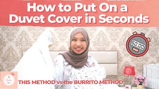 In this video, i’m going to demonstrate how put on a duvet cover,
the fastest and simplest way. try do it 15 seconds. on...