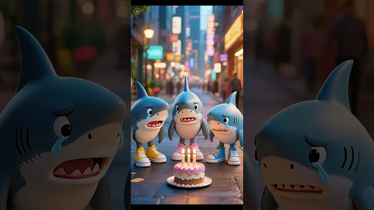 Baby Sharks Alone in the City | Emotional Birthday Short ❤️😢