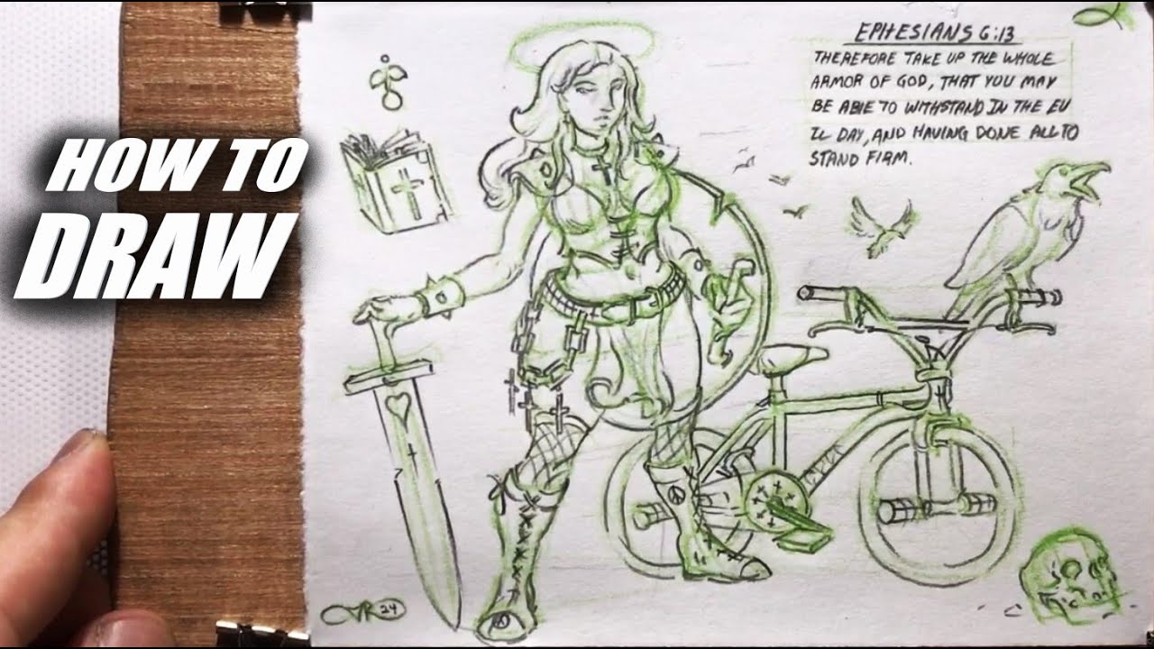How To Draw (Goth Raven Bike Knight) and BMX Watch Day 801