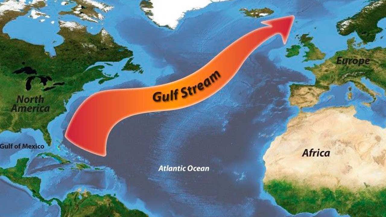 Теплое течение европы. Гольфстрим течение. Океан течение Гольфстрим. Гольфстрим в Атлантическом океане. Гольфстрим Великобритания.