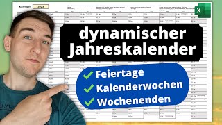 Excel Kalender 2025 - mit Feiertagen, Kalenderwochen & Wochenenden [ewiger Jahreskalender] screenshot 1