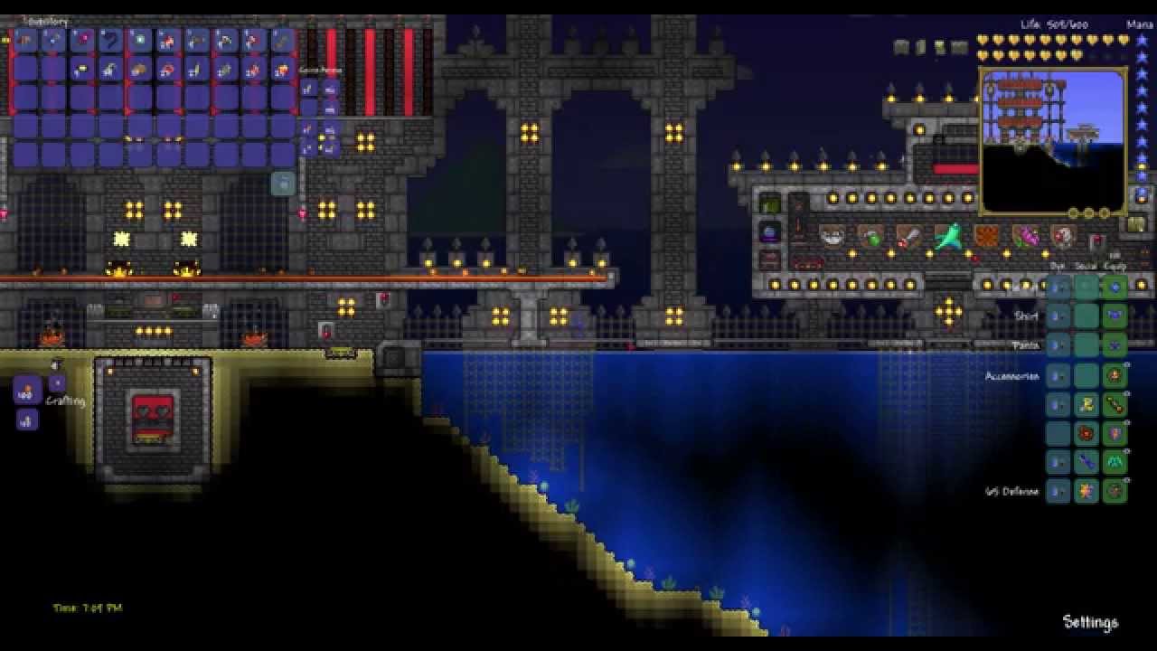 Terraria: 3-in-1 Farm for Chlorophyte+Crystal Shards+Mushrooms (bonus