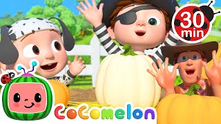 Pumpkin Farm Costume Song | CoComelon Halloween Cartoons | Moonbug Halloween for Kids