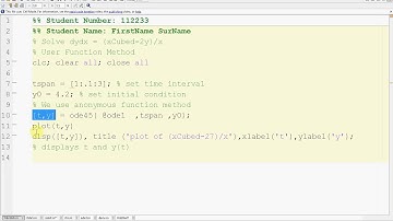 Solving simple First Order ODEs in Matlab
