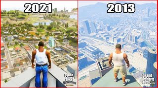GTA 5 VS GTA SAN ANDREAS DEFINITIVE EDITION (Attention to Detail &amp; Graphics)