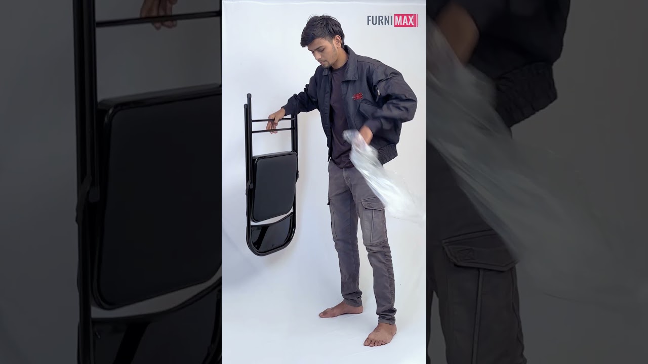 FURNIMAX Metal Folding Chair with Super Soft Cushion Seat 