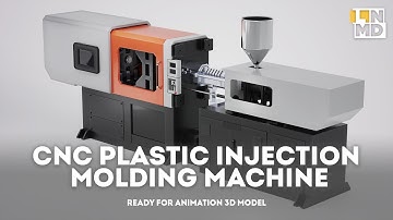 CNC Plastic Injection Molding Machine ready for animation 3D model