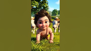 Bal Krishna Crawling with Cows #jayajanardhana #krishna #shorts