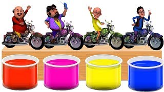 Bathing Colors Fun l Motu Patlu Ghasitaram John The Don Driver Motor Cycle l Shower Colors for Kids