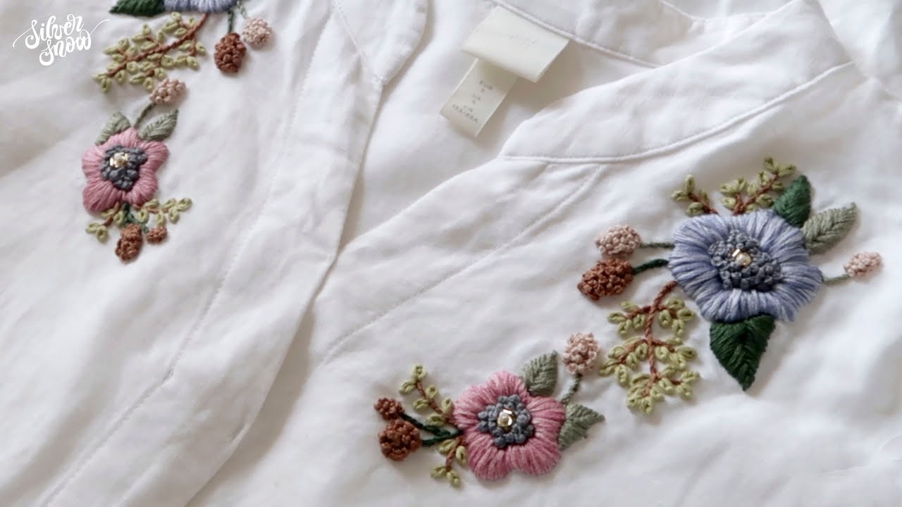 [프랑스 자수 SUB] 빈티지한 색감의 꽃 자수 / Vintage Flowers Hand Embroidery 