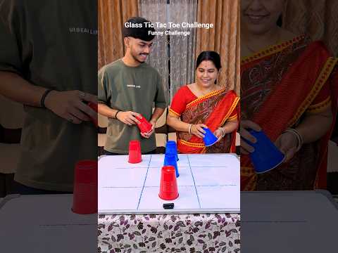Glass Tic Tac Toe Challenge | Funny Challenge |#shortsfeed #shorts #youtubeshorts #tictactoe #game